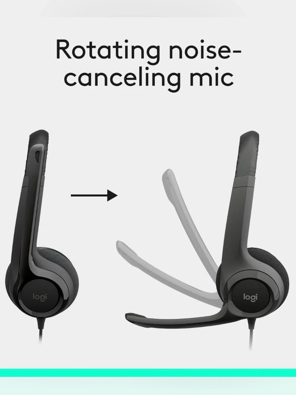 Logitech H390 Wired Headset for PC Laptop,Stereo Headphones With NoiseCancelling